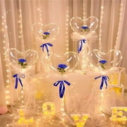 Tarmeek LED Luminous Balloon Rose Bouquet,DIY Bouquets for Valentine's Day Light Transparent Balloons with Rose Flower for Valentine's Day Wedding Anniversary Birthday Party Gift
